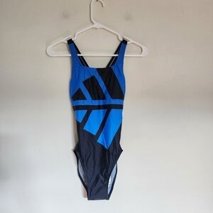 Adidas 3 Bars Suit | one piece swim suit in Black and Blue size 2